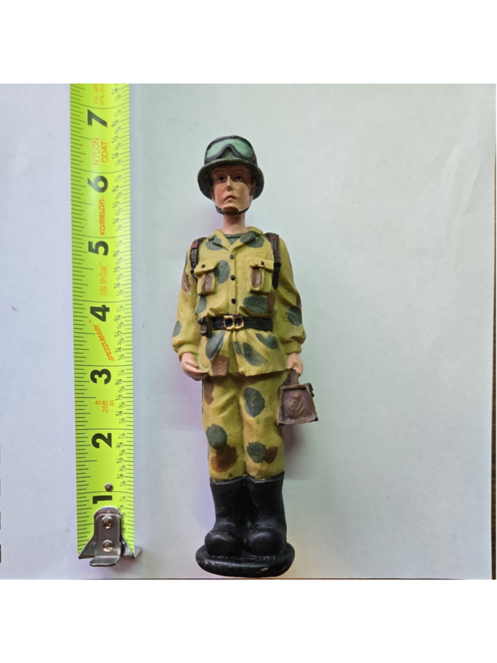 Vintage Hand Painted WWII Military Figurine Soldier War Trench Art Custom Medic